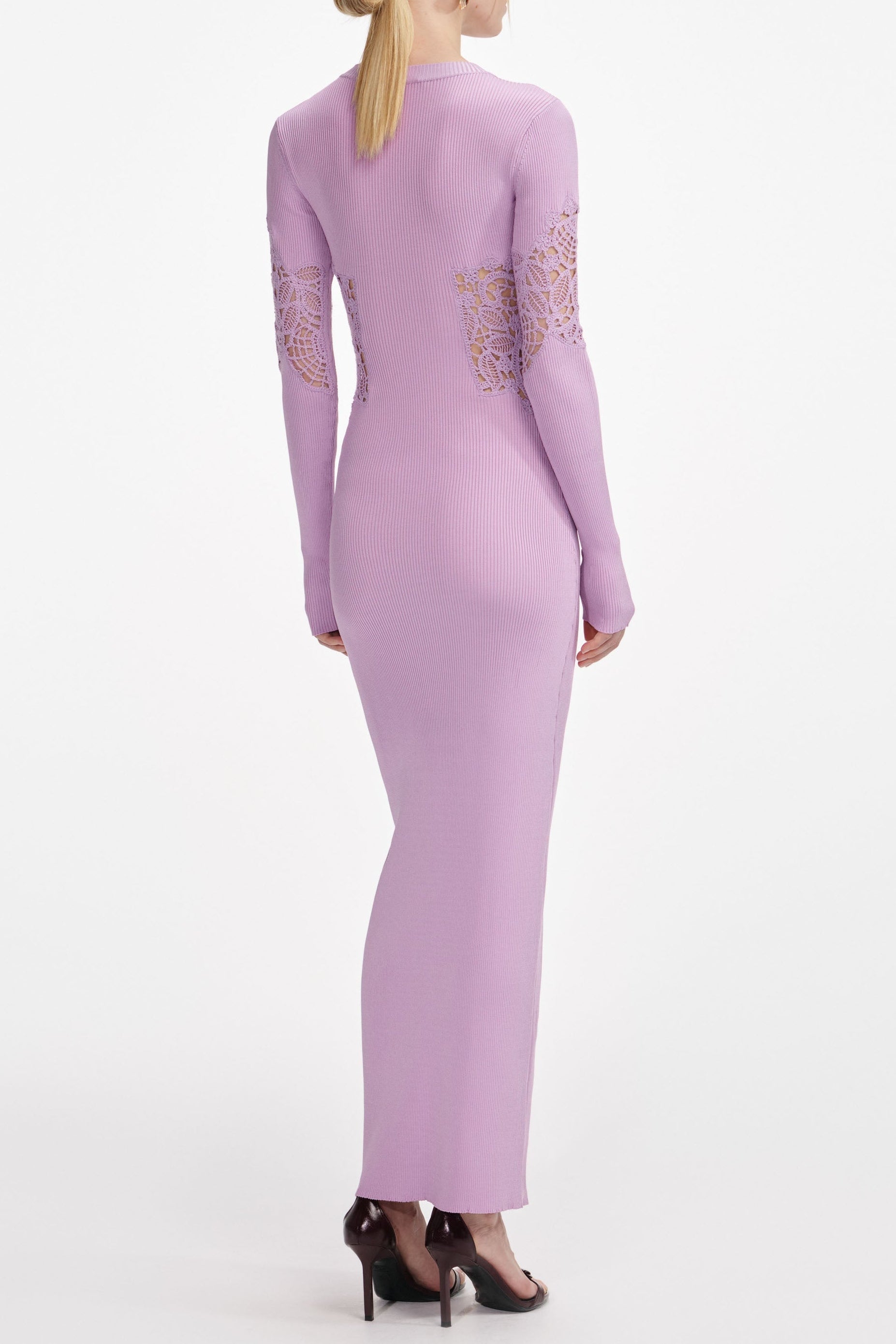 blanche Pink Viscose Knit Cut Out Maxi Dress