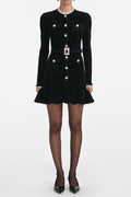 ingrid Black Chenille Knit Mini Dress