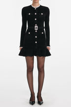 ingrid Black Chenille Knit Mini Dress