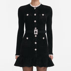 ingrid Black Chenille Knit Mini Dress