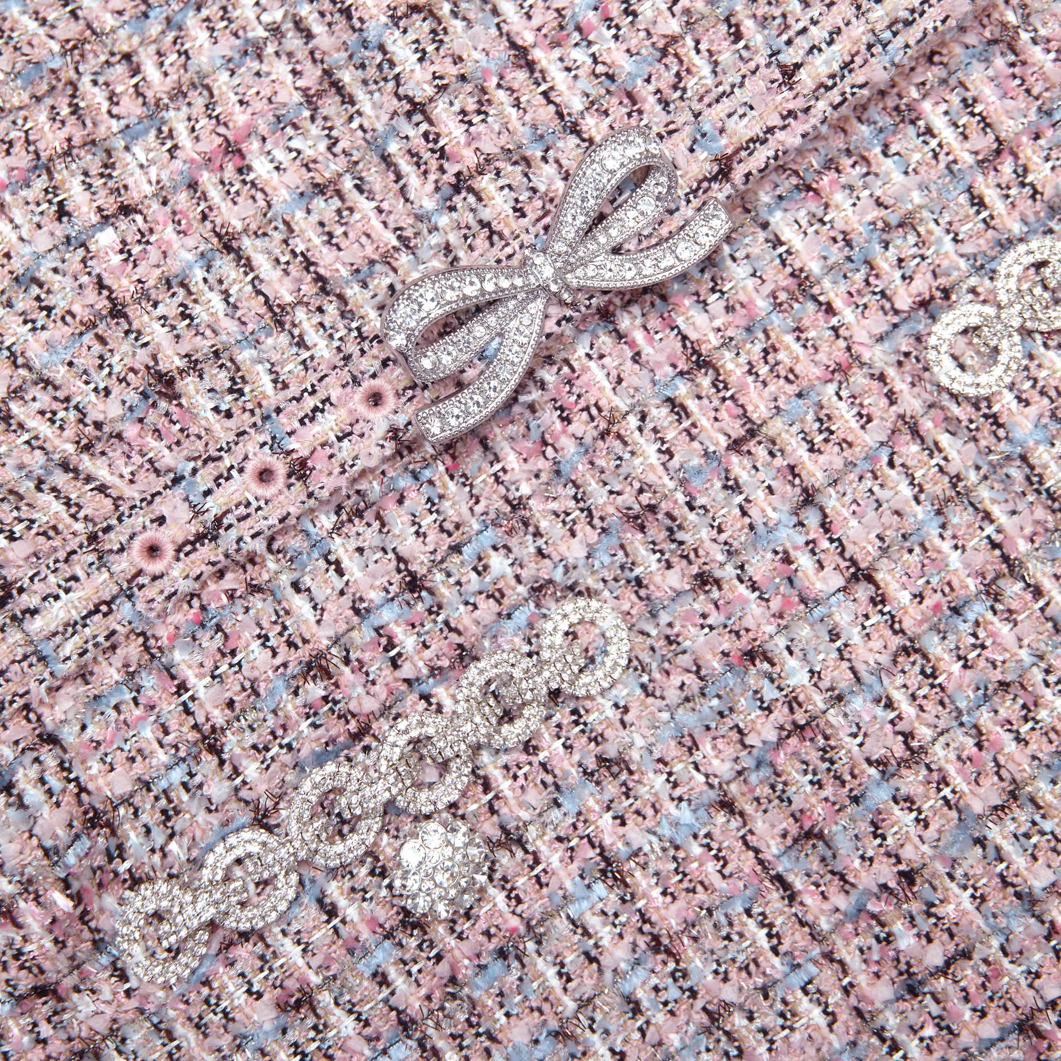 aditi Pink Boucle Chiffon Midi Dress