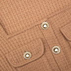 natalie Camel Peplum Knit Midi Dress