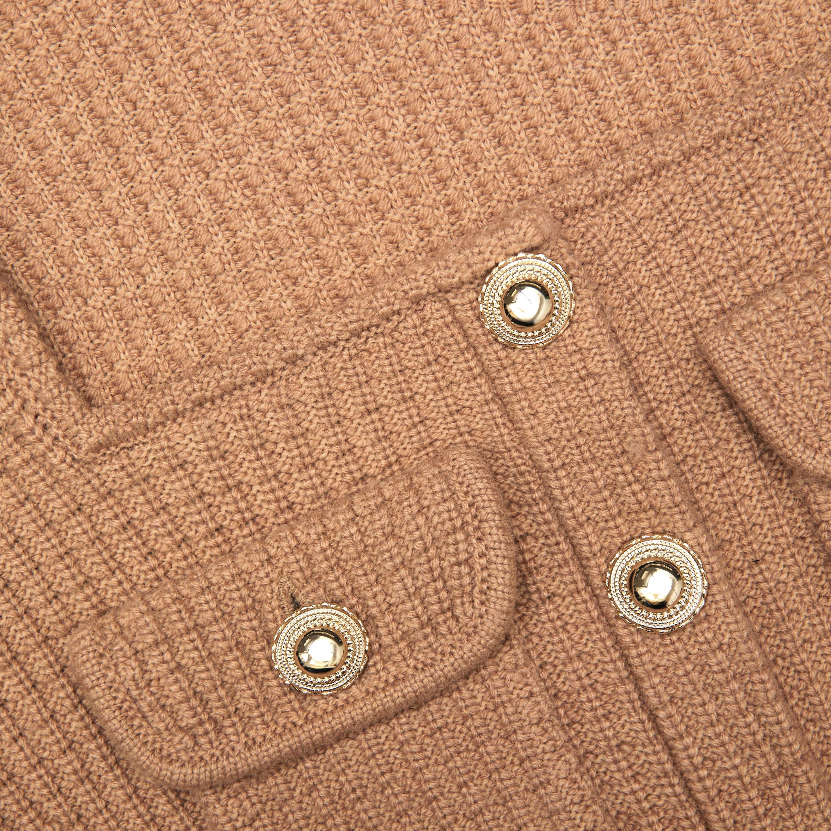 natalie Camel Peplum Knit Midi Dress