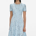 valerie Blue Lace Embellished Midi Dress