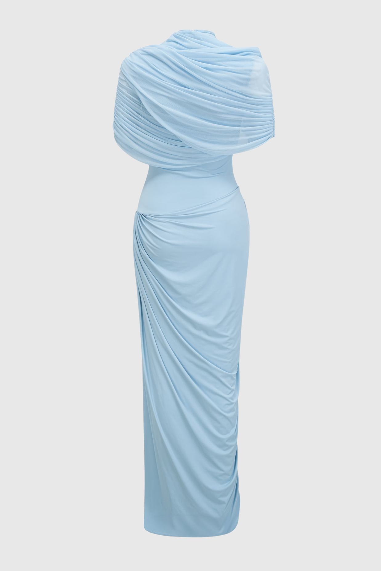 Flowering Girl Women Aakifa Asymmetric Draped Maxi Dress in Baby blue