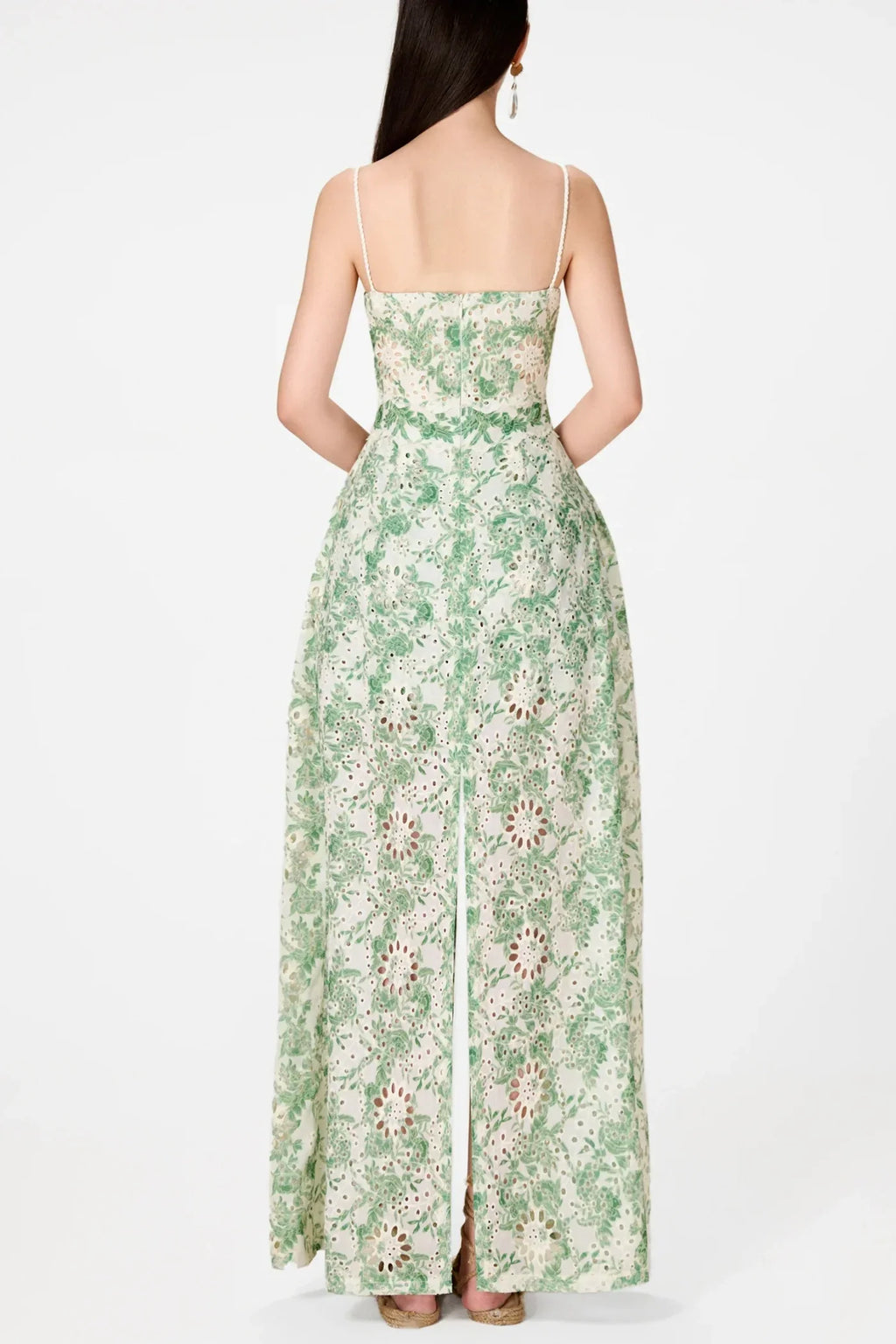 Flowering Girl Women Abetzi Floral Embroidered Shorts & Maxi Dress Set - Green