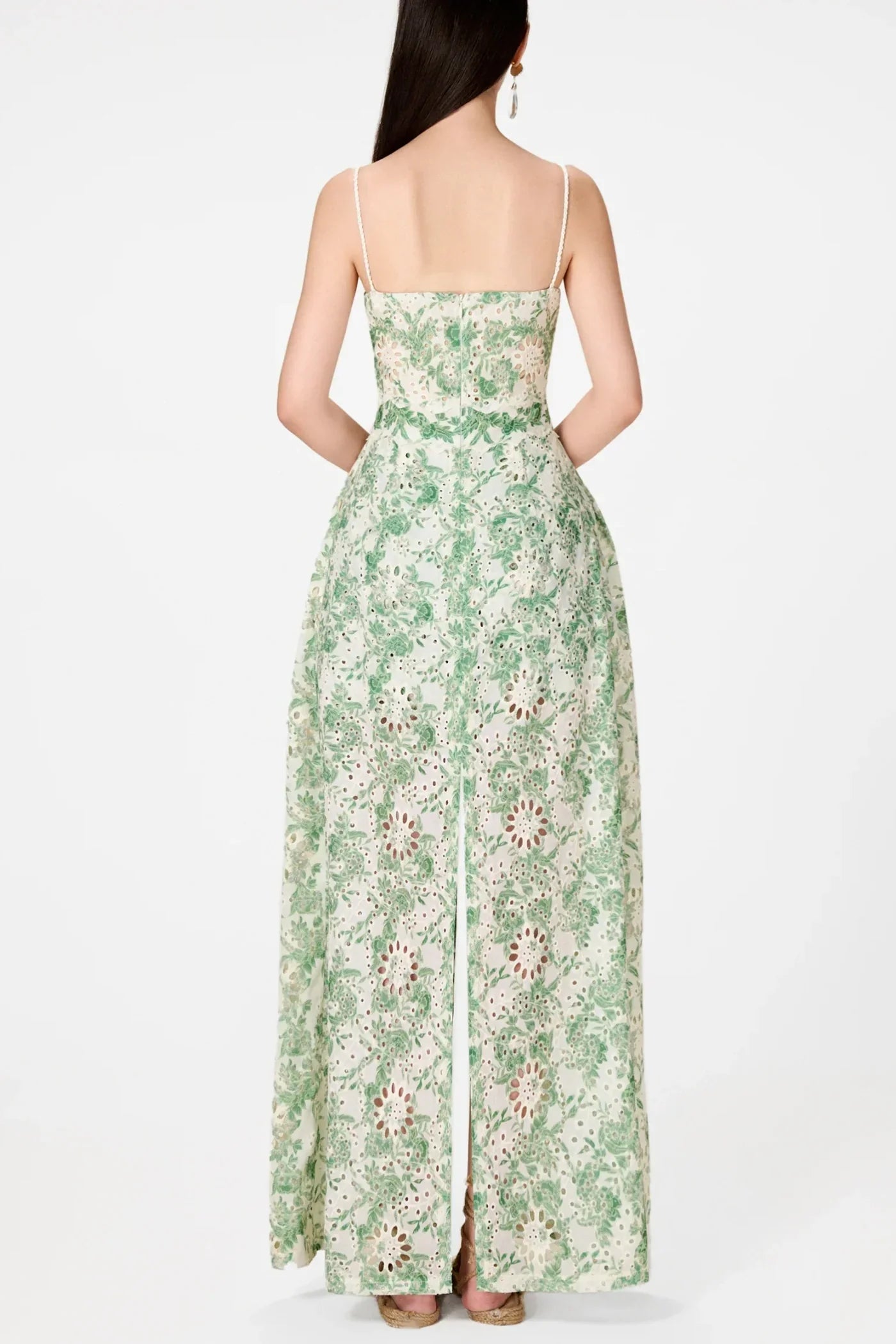 Flowering Girl Women Abetzi Floral Embroidered Shorts & Maxi Dress Set - Green