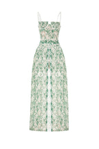 Flowering Girl Women Abetzi Floral Embroidered Shorts & Maxi Dress Set - Green