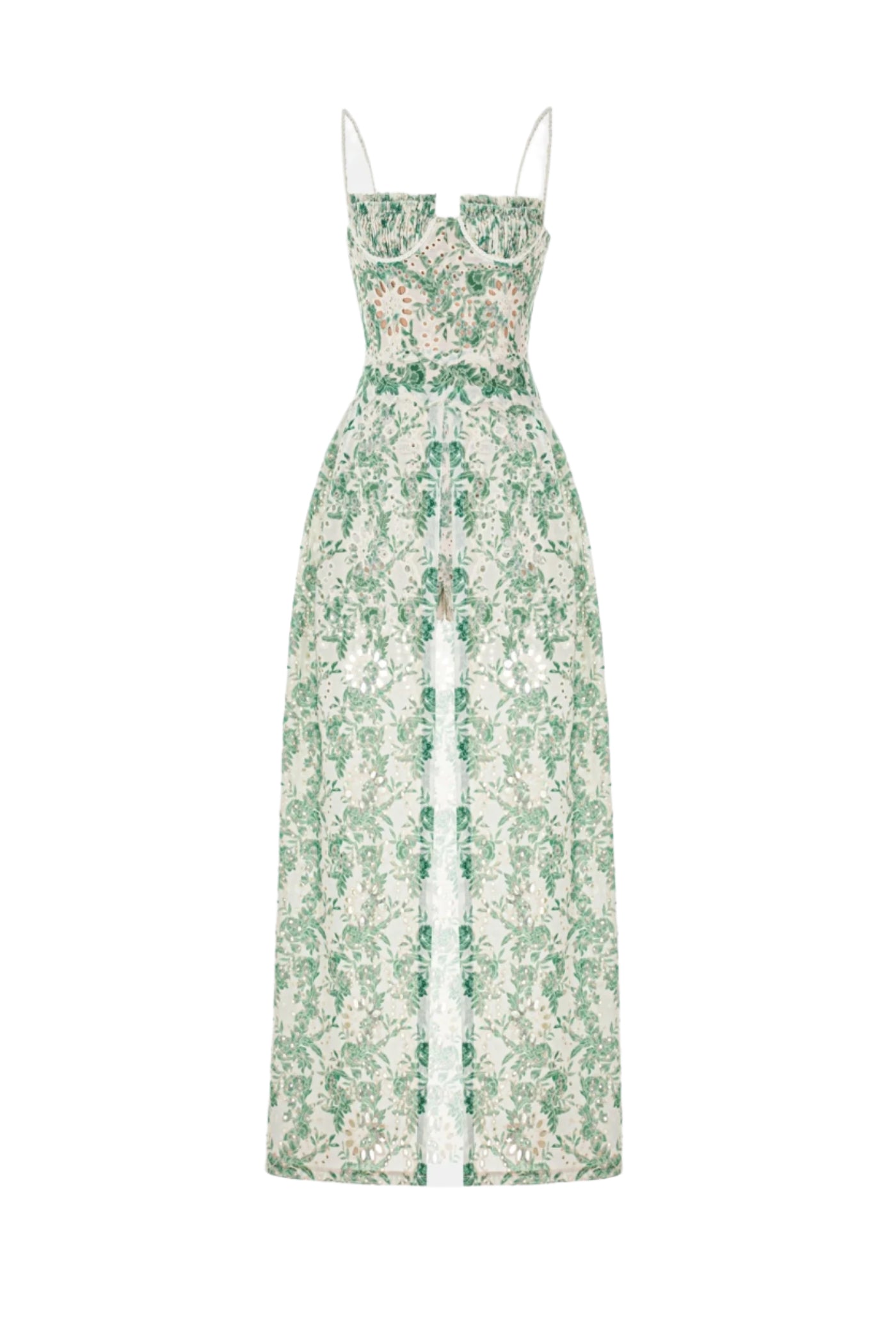 Flowering Girl Women Abetzi Floral Embroidered Shorts & Maxi Dress Set - Green