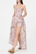 Flowering Girl Women Abetzi Floral Embroidered Shorts & Maxi Dress Set - Purple