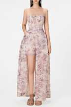Flowering Girl Women Abetzi Floral Embroidered Shorts & Maxi Dress Set - Purple