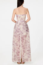 Flowering Girl Women Abetzi Floral Embroidered Shorts & Maxi Dress Set - Purple
