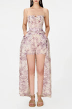 Flowering Girl Women Abetzi Floral Embroidered Shorts & Maxi Dress Set - Purple