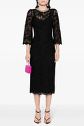 Flowering Girl Women Acotas Lace Crystal-Embellished Midi Dress - Black