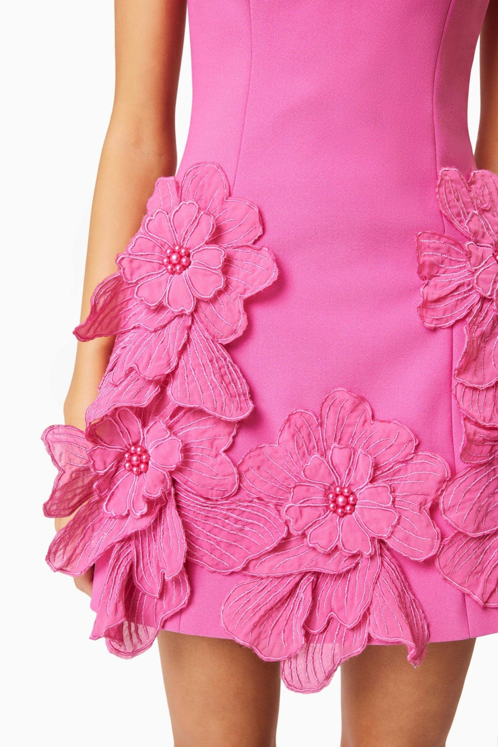 Flowering Girl Women Adalgisa Floral Appliqué Mini Dress - Pink