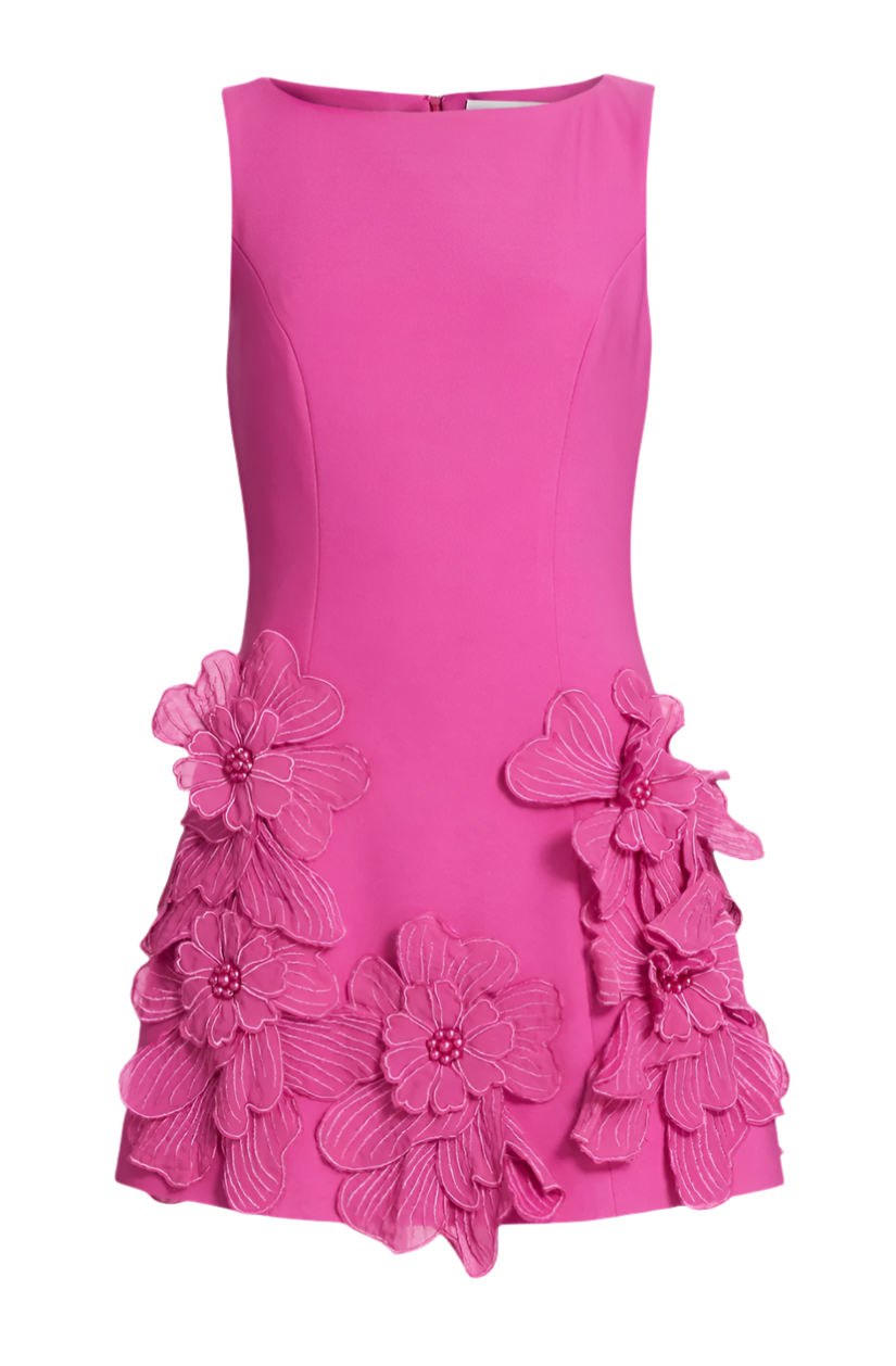 Flowering Girl Women Adalgisa Floral Appliqué Mini Dress - Pink