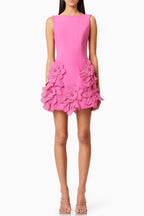 Flowering Girl Women Adalgisa Floral Appliqué Mini Dress - Pink