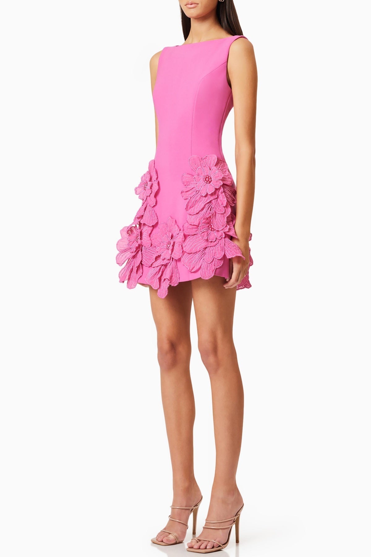 Flowering Girl Women Adalgisa Floral Appliqué Mini Dress - Pink