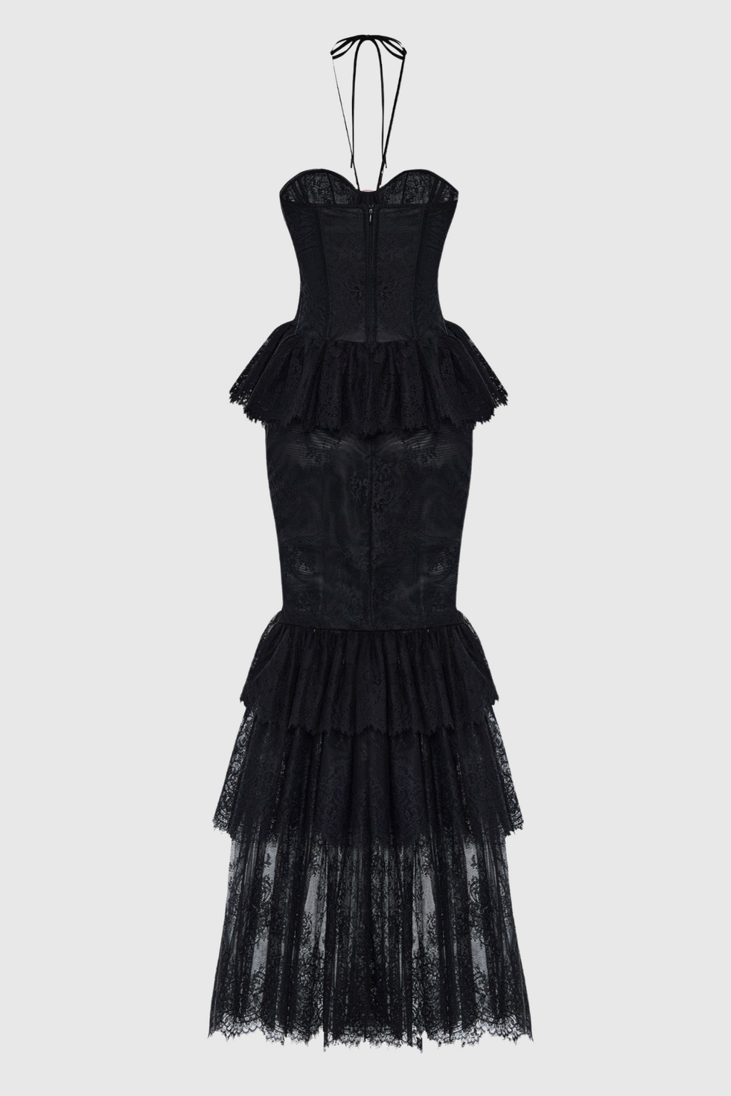 Flowering Girl Women Adalira Halter Flower Lace Corset Maxi Dress