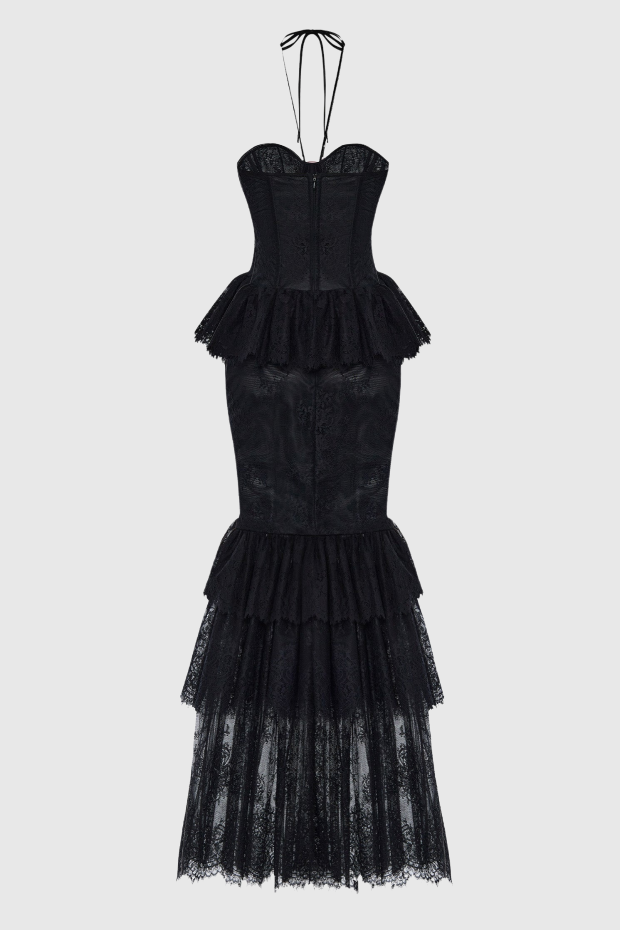 Flowering Girl Women Adalira Halter Flower Lace Corset Maxi Dress