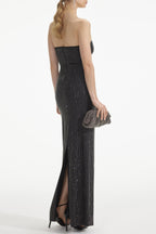 Flowering Girl Women Addax Strapless Crystal Cutout Maxi Bandage Dress