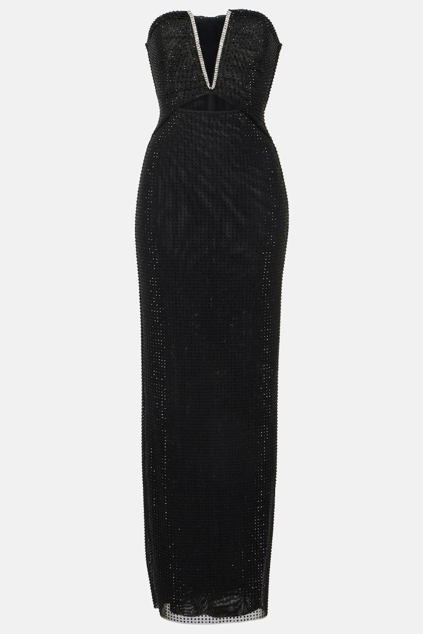 Flowering Girl Women Addax Strapless Crystal Cutout Maxi Bandage Dress