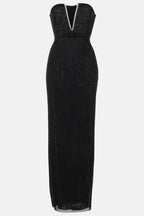 Flowering Girl Women Addax Strapless Crystal Cutout Maxi Bandage Dress