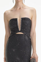 Flowering Girl Women Addax Strapless Crystal Cutout Maxi Bandage Dress