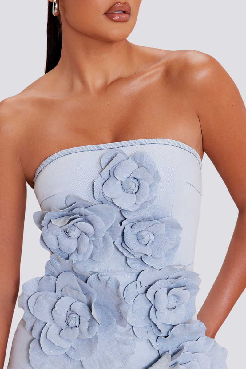 Flowering Girl Women Addilynn Strapless Floral Mini Dress