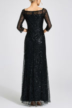 Flowering Girl Women sarah black Diamond embellished tulle Maxi Dress