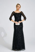 Flowering Girl Women sarah black Diamond embellished tulle Maxi Dress