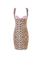 Flowering Girl Women Sleeveless Leopard Mini Dress