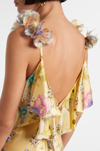Flowering Girl Women Aether Floral Ruffle Print Maxi Dress