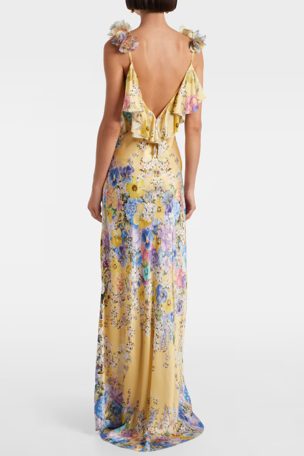 Flowering Girl Women Aether Floral Ruffle Print Maxi Dress