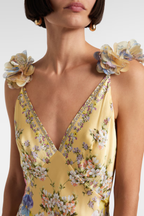 Flowering Girl Women Aether Floral Ruffle Print Maxi Dress