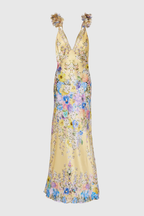 Flowering Girl Women Aether Floral Ruffle Print Maxi Dress