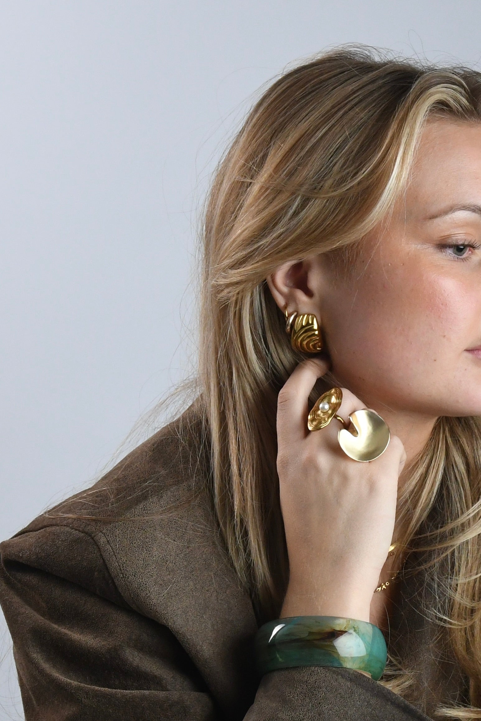 Angelica - Gold Earrings 18K Gold Plating Waterproof