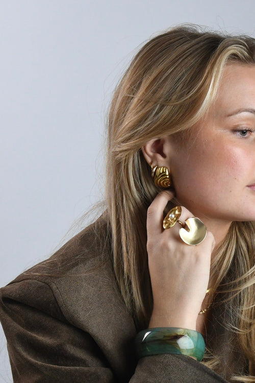 Angelica - Gold Earrings 18K Gold Plating Waterproof