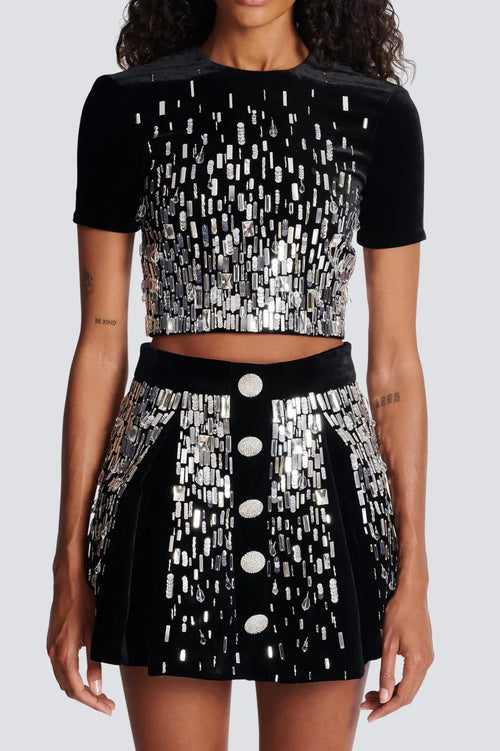 Flowering Girl Women Ailka Sequin Embellished Velvet Set