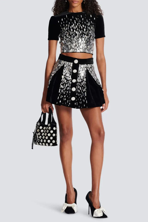Flowering Girl Women Ailka Sequin Embellished Velvet Set