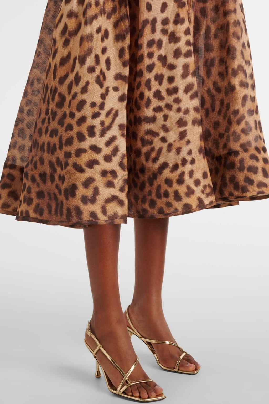 Flowering Girl Women Alainy Leopard Crystal Belted Midi Dress