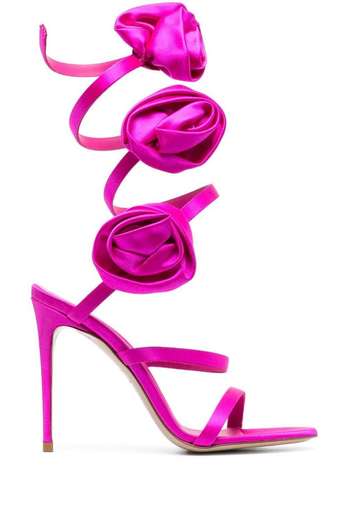 Flowering Girl Women Alana Rose Twists Satin Sandals - Pink