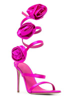 Flowering Girl Women Alana Rose Twists Satin Sandals - Pink