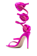Flowering Girl Women Alana Rose Twists Satin Sandals - Pink