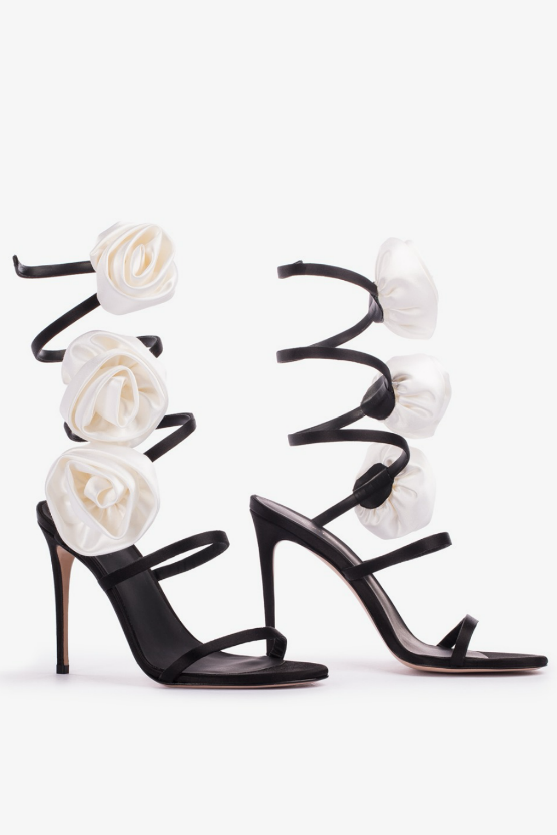 Flowering Girl Women Alana Rose Twists Satin Sandals - Black