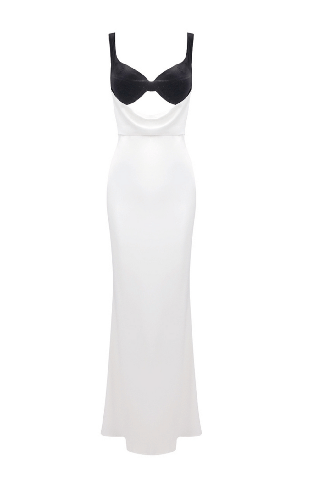 Flowering Girl Women Alfredo Satin Cutout Velvet Maxi Dress - White