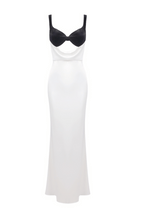 Flowering Girl Women Alfredo Satin Cutout Velvet Maxi Dress - White