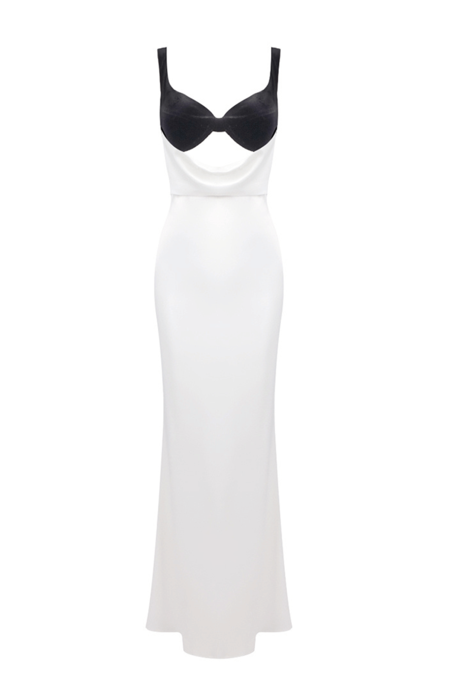 Flowering Girl Women Alfredo Satin Cutout Velvet Maxi Dress - White