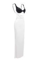 Flowering Girl Women Alfredo Satin Cutout Velvet Maxi Dress - White