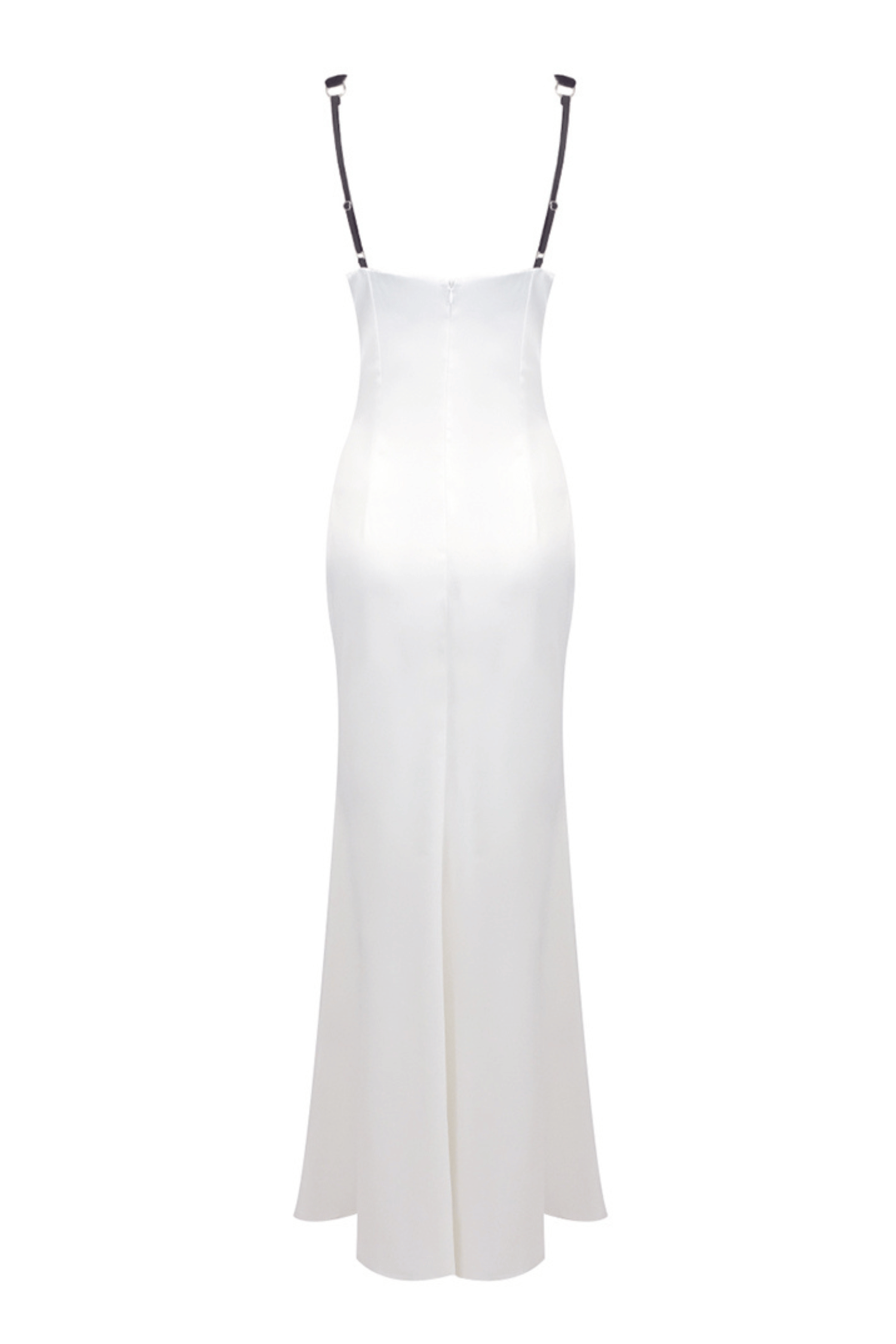 Flowering Girl Women Alfredo Satin Cutout Velvet Maxi Dress - White